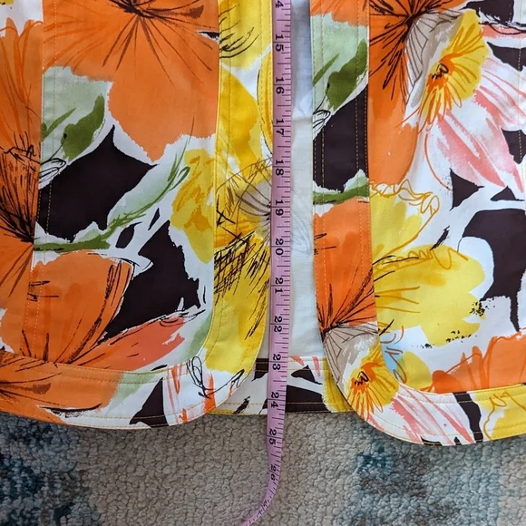 Coldwater Creek 16 Jacket Vibrant Orange Yellow Floral - Picture 12 of 12